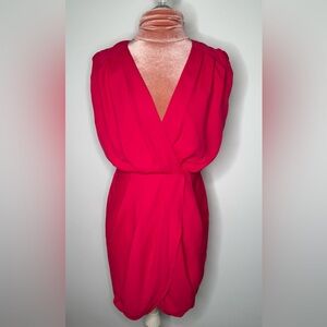 Express Faux Wrap Sleeveless Dress Hot Pink Women’s Size Medium